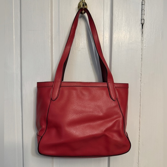 Coach Tote 27 Red Embossed Leather Tote and Wallet - Picture 4 of 14